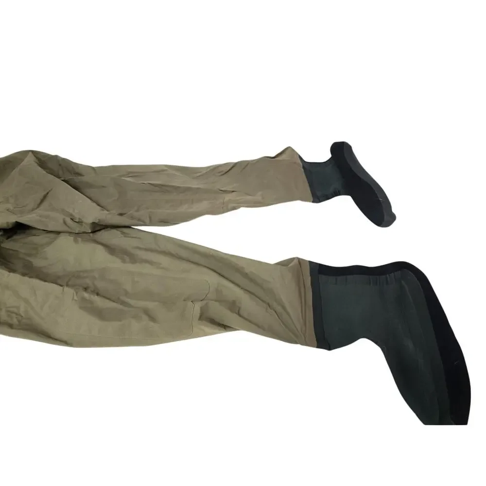 Men’s Orvis Green Bootfoot Fishing Bib Waders Suspenders Neoprene Boots Size M